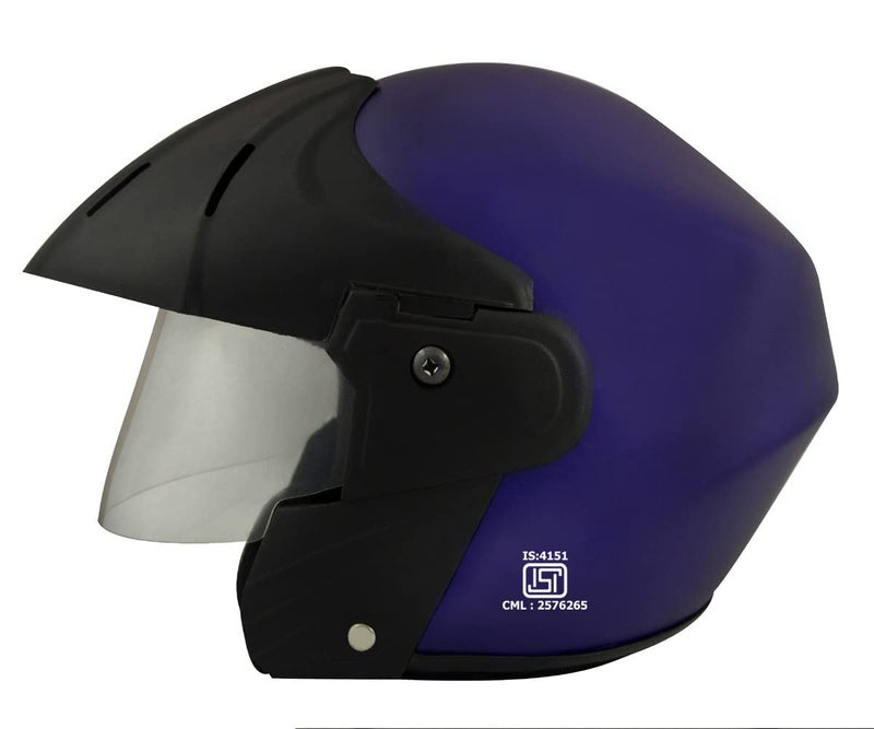 Sage Square Deltz Power (ISI Certified) Scooty Helmet Open Face (Small - S, Blue Matte), ABS - Image 4