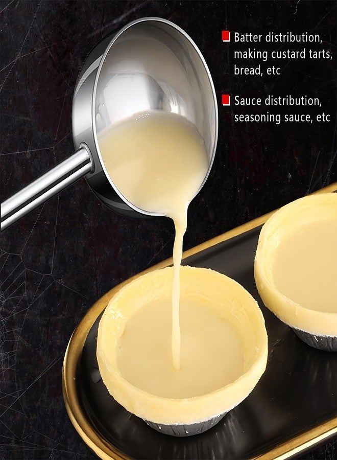 Hvanam Small Soup Ladle SUS304 Stainless Steel Metal Deep Spoon With Pour Spout 2 oz Long Handle Gravy Ladles Heat-Resistant for Kitchen Cooking Serving Soups and Drizzle Sauces 2 Pack Set (10.5 inch) - Image 5