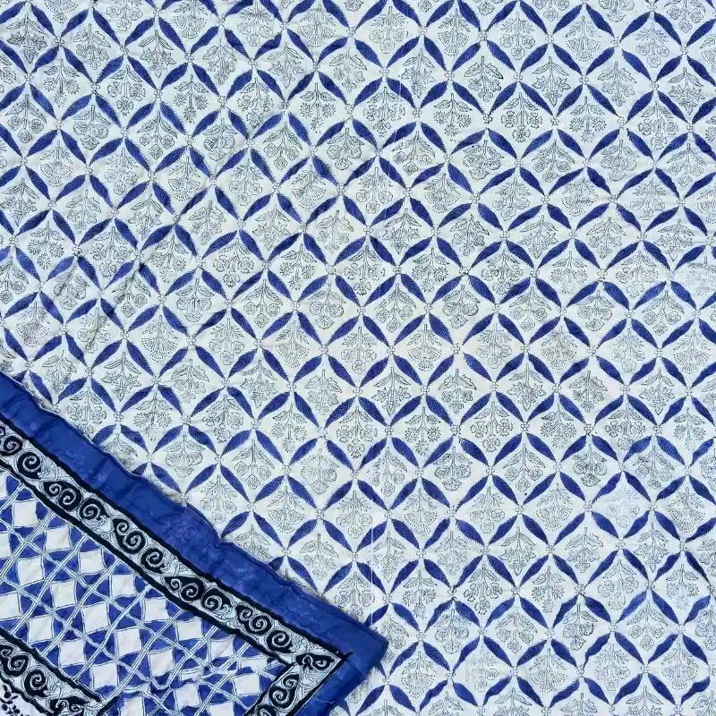 THE JAIPUR WALA THE JAIPUR WALA Handmade Mulmul Cotton Quilt Hand Block Printed  - Image 3