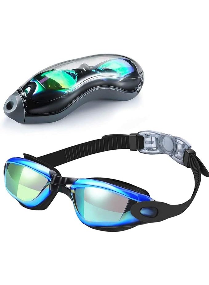 ChicAbode Swimming Goggles, Mirrored Swim Goggles No Leaking Anti Fog UV Protection Triathlon Swim Goggles with Free Protection Case for Adult Men Women Youth Kids Child - Image 1