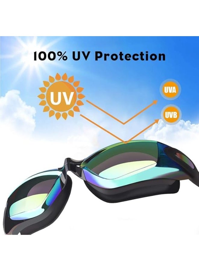 ChicAbode Swimming Goggles, Mirrored Swim Goggles No Leaking Anti Fog UV Protection Triathlon Swim Goggles with Free Protection Case for Adult Men Women Youth Kids Child - Image 3