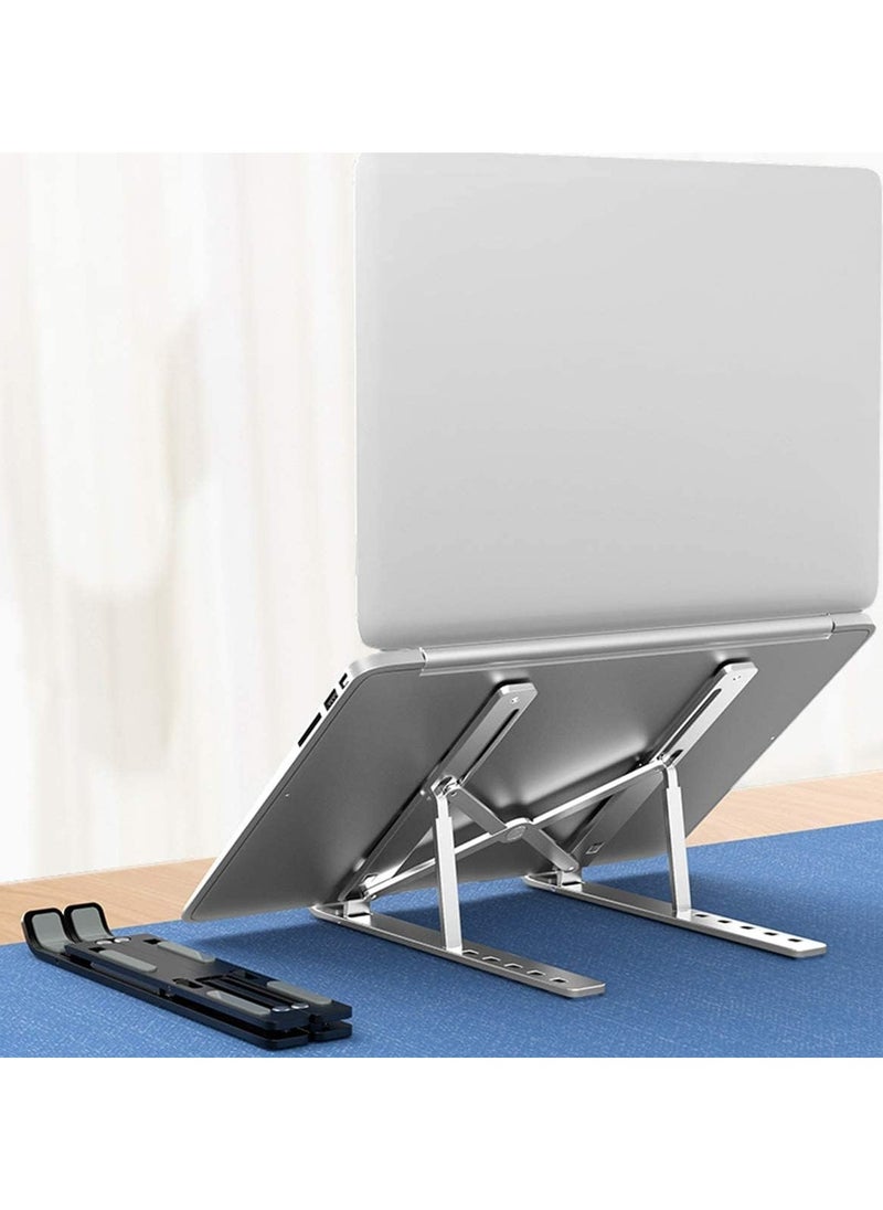 DANEEN DANEEN Laptop Stand / Holder / Bracket, Carry Pouch | 6 Height Adjustable Riser for desk | Increased Laptop Ventilation | Ergonomic Foldable & Portable | Universally Compatible (black -X)  - Image 2