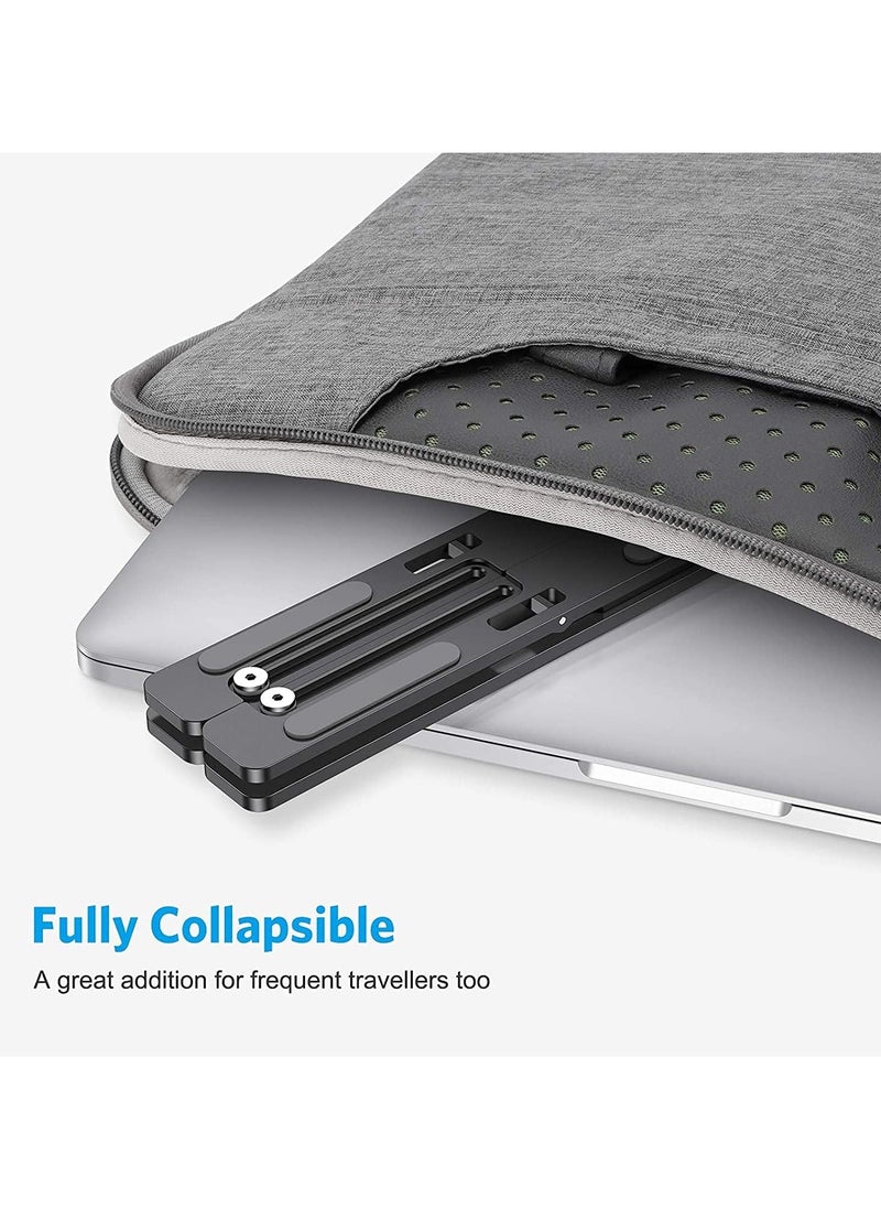 DANEEN DANEEN Laptop Stand / Holder / Bracket, Carry Pouch | 6 Height Adjustable Riser for desk | Increased Laptop Ventilation | Ergonomic Foldable & Portable | Universally Compatible (black -X)  - Image 3
