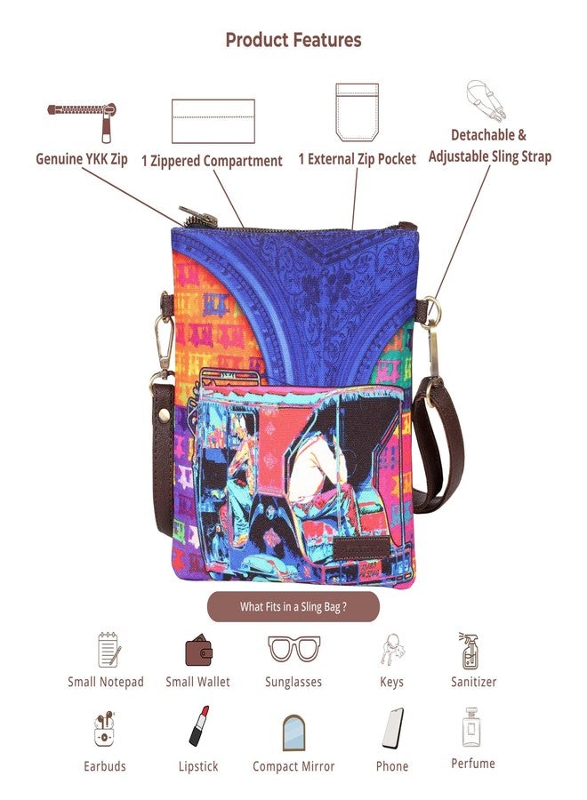 Fatfatiya Shekhawati Auto Art Mini Sling Bag - Quirky, Heritage-Inspired & Handcrafted | Vegan Leather - Image 5