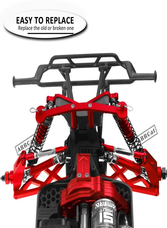 ARRCat RC Upgrades Part for 1/10 Granite 4X4 Mega550, 1/10 Senton 4X4 Mega550 RC Car,6 Pieces Aluminum Adjustable Turnbuckles Camber Links Toe Link,Hop-Up Part #AR330446 AR330515,Red - Image 4