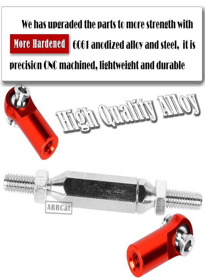 ARRCat RC Upgrades Part for 1/10 Granite 4X4 Mega550, 1/10 Senton 4X4 Mega550 RC Car,6 Pieces Aluminum Adjustable Turnbuckles Camber Links Toe Link,Hop-Up Part #AR330446 AR330515,Red - Image 3