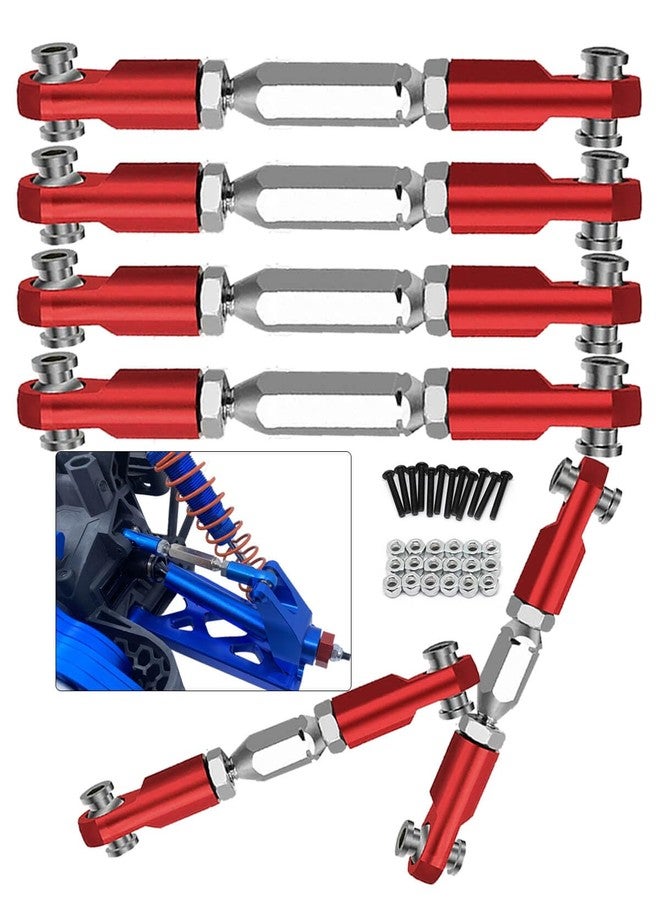 ARRCat RC Upgrades Part for 1/10 Granite 4X4 Mega550, 1/10 Senton 4X4 Mega550 RC Car,6 Pieces Aluminum Adjustable Turnbuckles Camber Links Toe Link,Hop-Up Part #AR330446 AR330515,Red - Image 1