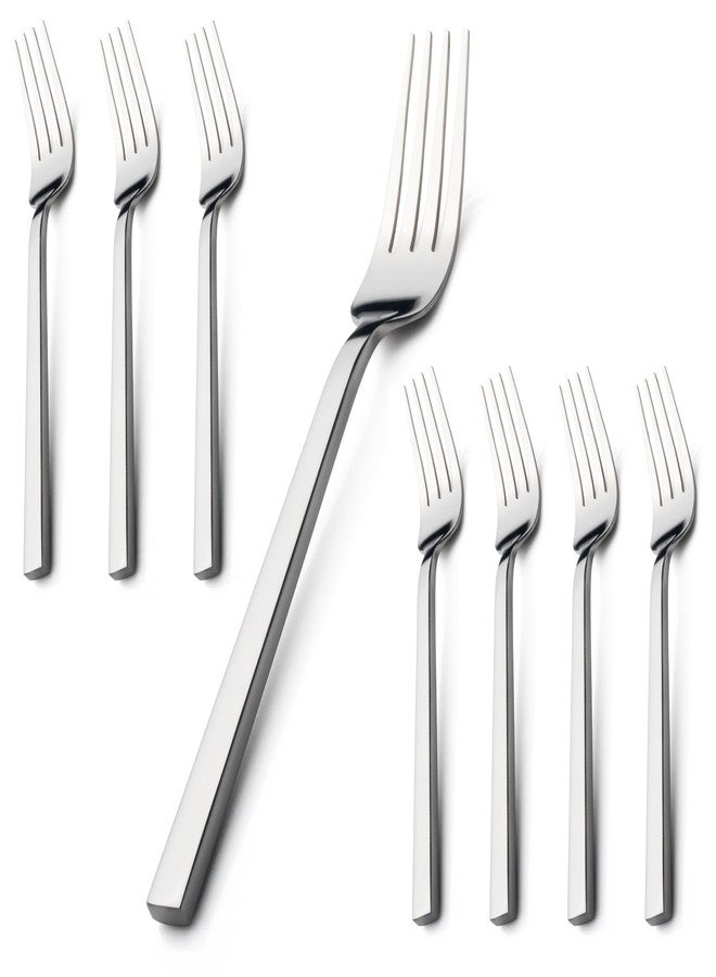 Alata Cube 8-Piece Forged Stainless Steel Dinner Forks, Mirror Finish, Dishwasher Safe - Image 1