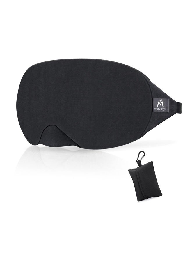 Mavogel Cotton Sleep Eye Mask - Updated Design Light Blocking Sleep Mask, Soft and Comfortable Night Eye Mask for Men Women, Eye Blinder for Travel/Sleeping, Includes Travel Pouch, Black  - Image 1