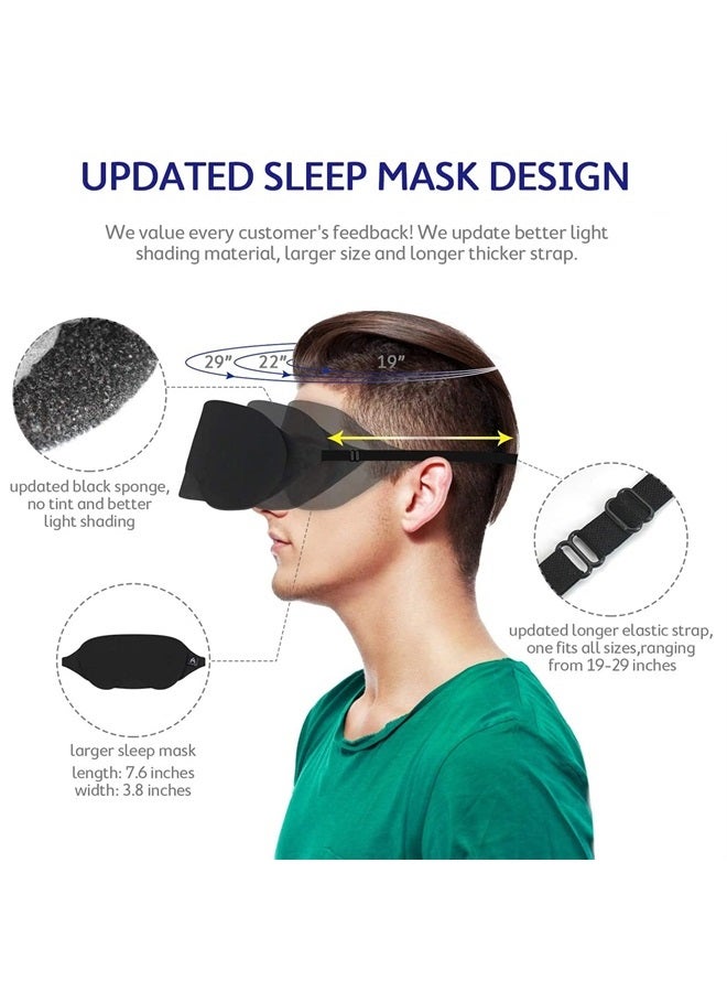 Mavogel Cotton Sleep Eye Mask - Updated Design Light Blocking Sleep Mask, Soft and Comfortable Night Eye Mask for Men Women, Eye Blinder for Travel/Sleeping, Includes Travel Pouch, Black  - Image 3