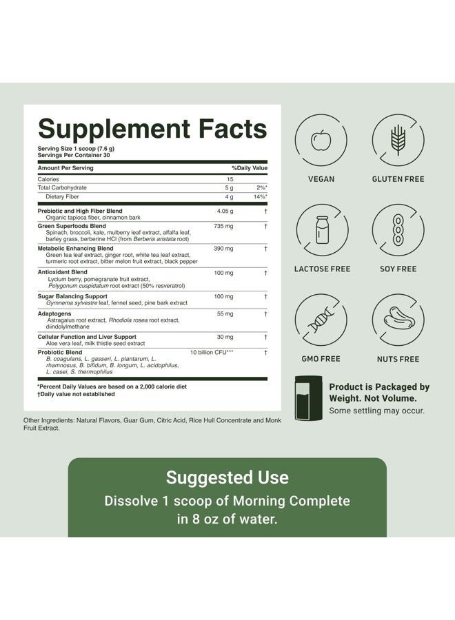ACTIVATEDYOU Morning Complete Daily Wellness Greens Superfood Drink Mix for Gut Health w/Prebiotics, Probiotics, Antioxidants, Green Superfoods, 10 Billion CFUs, 30 Servings (Apple Cinnamon) - Image 4