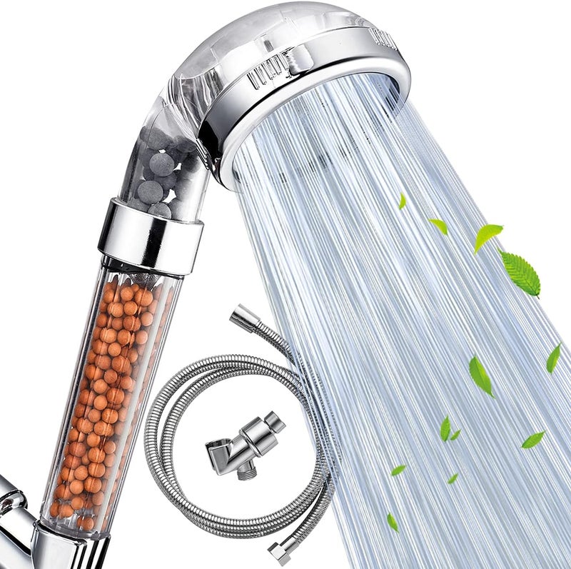 NOSAME ® Shower Head with Hose, Filter Filtration High Pressure Water Saving 3 Mode Function Spray Handheld Showerheads for Dry Skin & Hair - Image 1
