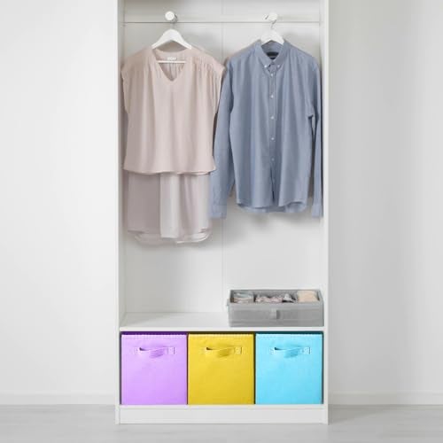 PowerKing Collapsible Storage Cubes with Handles, Fabric Foldable Bins for Closet Shelves, Durable Organization Storage Bins, 10.5'' x 11'' x 10.5'' (6 Colors Mix, 6Pack) - Image 4