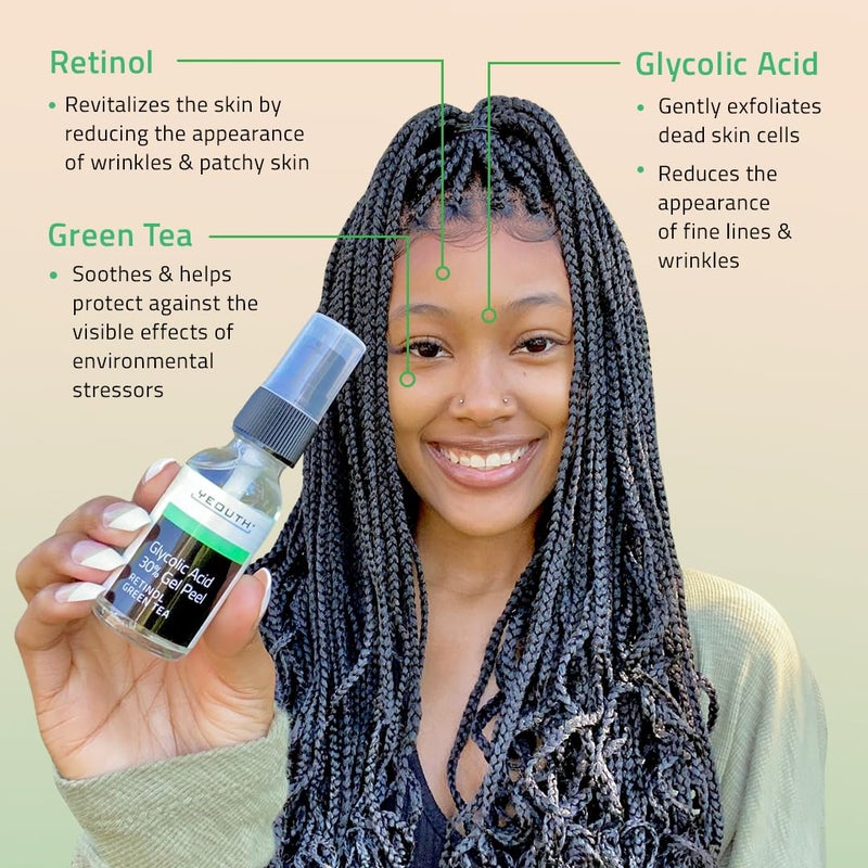 YEOUTH Glycolic Acid Peel for Face, At Home Chemical Exfoliator AHA 30% Glycolic Acid Face Peel with Retinol, Designed to Refresh and Smooth the Appearance of Skin 2oz - Image 3