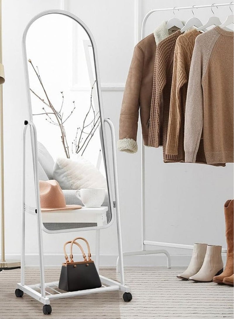 مرايا أرضية طويلة مع حامل ابيض - Image 1