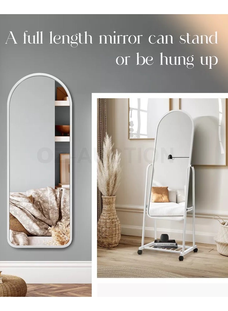 مرايا أرضية طويلة مع حامل ابيض - Image 4