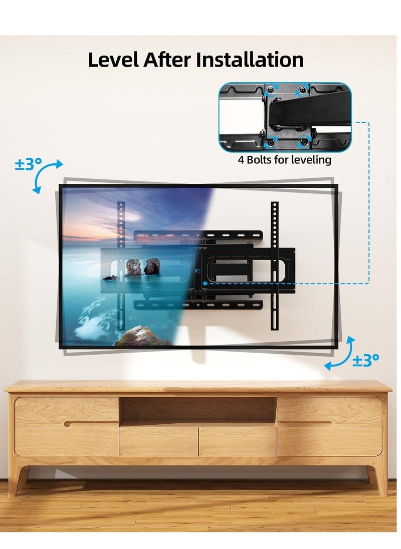 ELTRAZONE Swivel TV Wall Bracket for 32"-75" TVs – Full Motion TV Mount with ±60° Swivel, 5°/-15° Tilt, Max VESA 600x400mm, Load Capacity 132lbs/60kg, 15.2"/38.6cm Extendable Reach, HV6601 - Image 4
