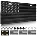 FBJTDQ American Flag Front Bumper License Plate Black Plastic Plates with 3D Embossed Patriotic Decor for Cars with Screws - Image 2
