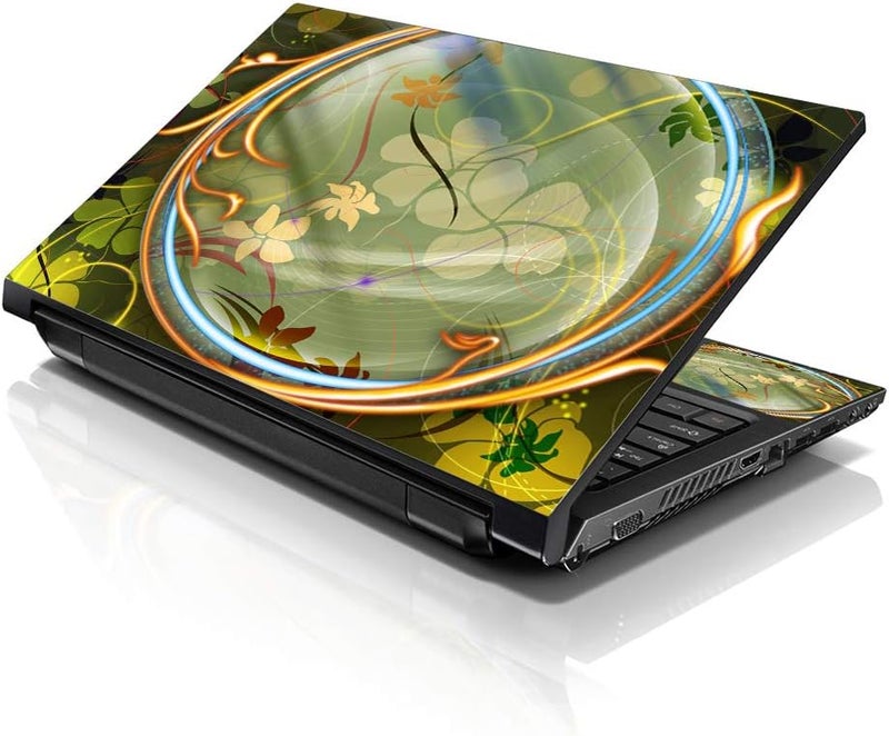 Lss 15 15.6 inch Laptop Notebook Skin Sticker Cover Art Decal Fits 13.3" 14" 15.6" 16" HP Dell Lenovo Apple Asus Acer Compaq (Free 2 Wrist Pad Included) Flower Tunnel - Image 1