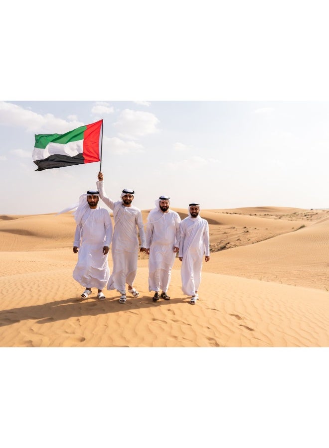 علم الإمارات العربية المتحدة الرسمي، مقاس 3 × 5 أقدام، عالي الوضوح، راية روح الإمارات العربية المتحدة، قماش سريع الجفاف مزود بحلقات مقاومة للصدأ، مناسب للفعاليات. - Image 5