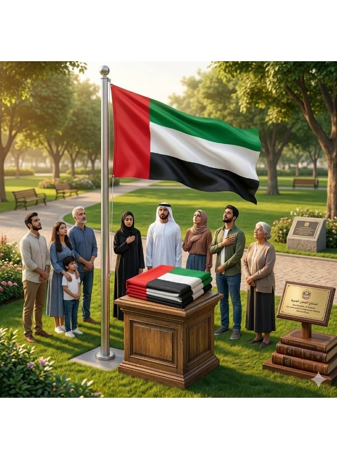 علم الإمارات العربية المتحدة الرسمي، مقاس 3 × 5 أقدام، عالي الوضوح، راية روح الإمارات العربية المتحدة، قماش سريع الجفاف مزود بحلقات مقاومة للصدأ، مناسب للفعاليات. - Image 3