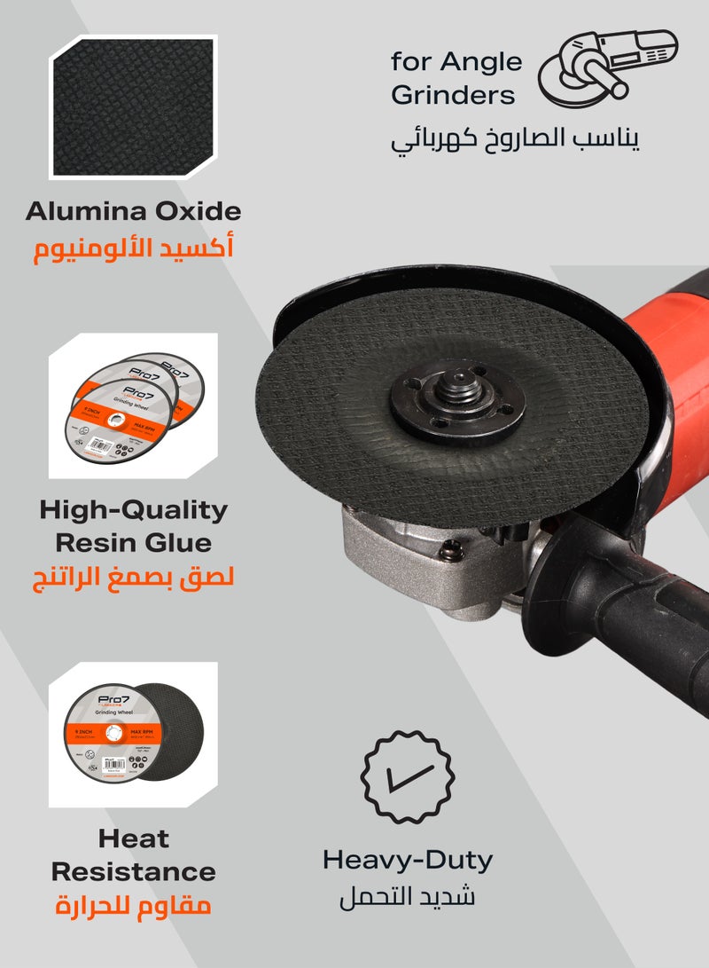 LAWAZIM Pro7 Grinding Disc for Metal - 3 Pack 9inch (230x6mm) - 7/8" Arbor Abrasive Angle Grinder Wheel - Ideal for Steel, Inox, Weld Grinding, Edge Blending, Deburring, and Heavy-Duty Surface Prep - Image 4
