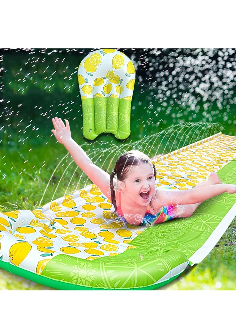 SYOSI Water Slide for Kids Adults Double Lane Slip Backyards Funner Slip and Slide Summer Water Play Toys Waterslide with 1 Boogie Boards 15.75FT 1 Sliding Racing Lanes for Backyard - Image 1
