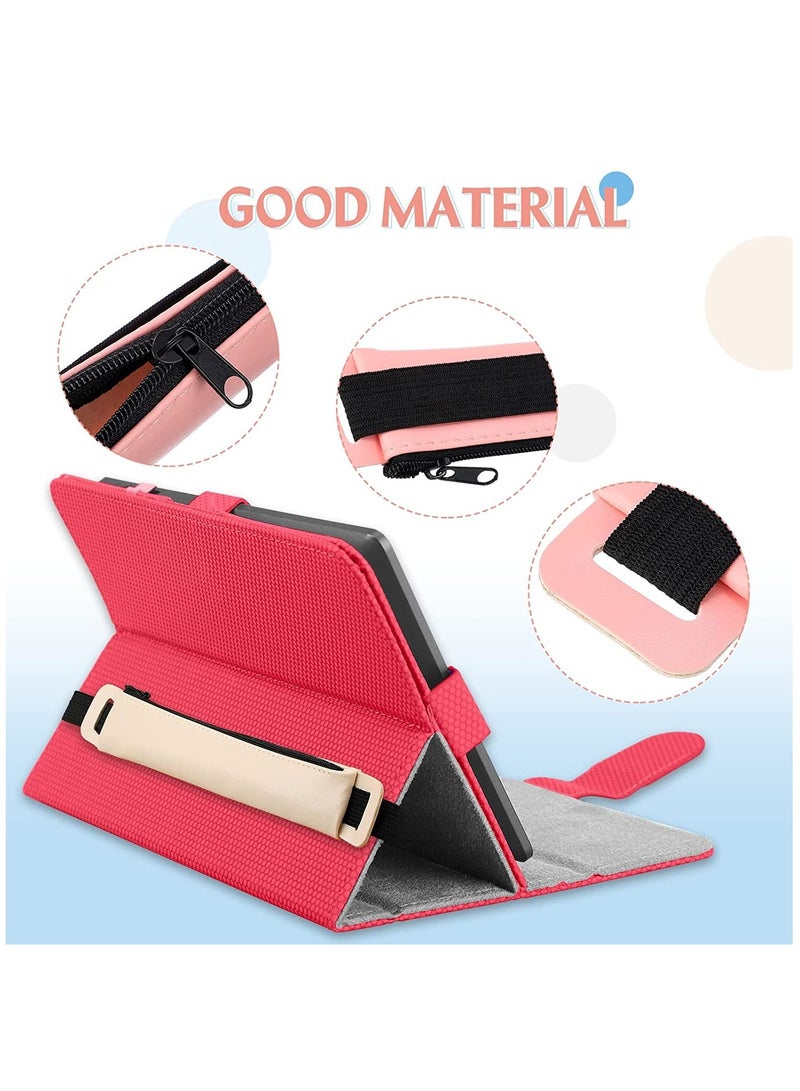 Y&D Colorful Pen Holder for Notebook Pencil Pouch with Elastic Band Planner Case Pink Blue Black Khaki PU Leather Journal Markers Eraser(4 Pcs) - Image 3