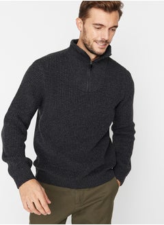 Anthracite Regular Fit Zippered Turtleneck Knitwear Sweater TMNAW22KZ0347 - pzsku/Z5F6078FB168F49BA101FZ/45/_/1730941492/7e17ffc3-4414-4838-b5b9-b37710c27318