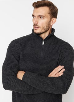 Anthracite Regular Fit Zippered Turtleneck Knitwear Sweater TMNAW22KZ0347 - pzsku/Z5F6078FB168F49BA101FZ/45/_/1730941503/098f0d01-65ef-451f-a26f-68be9235dfc5