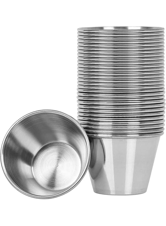 S-TOP 30 Pack Stainless Steel Condiment Sauce Cups Great for Dipping and Portion Cups, 2.5 oz - Image 1