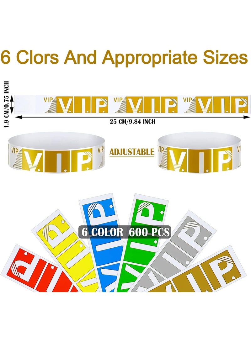 DELGREEN Paper Wristbands for Events Colors 600 Counts Neon Wrist Bands Waterproof Arm Hand Lightweight Concert  Colored Bracelets Adhesive Party - Image 2
