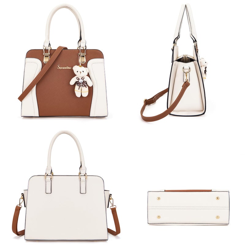 Soperwillton Purses for Women Crossbody Shoulder Handbags Top Handle Satchel Tote Bag Wallet Set 3pcs - Image 4