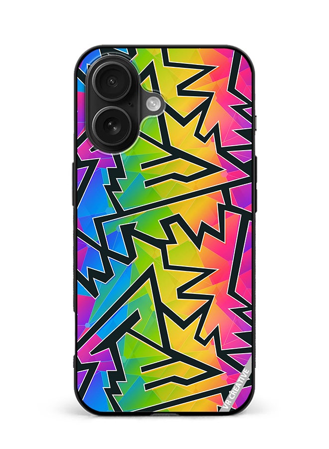 VR CREATIVE Protective Case Cover For Apple iPhone 16 Geometric Design Multicolour