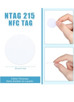 Excefore NFC 215 Cards, Excefore 30 Pcs NFC215 Tag Blank White PVC NFC Coin Cards NFC Cards Compatible with TagMo Amiibo and NFC Enabled Mobile Phones and Devices Round (25 mm/ 1 Inch)  - Image 2
