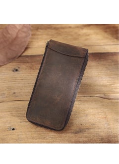 EVEREEN Watch Case Holder Crazy Horse Leather Case 1 Pcs Watch Bag Zipper Travel Storage  - Image 5