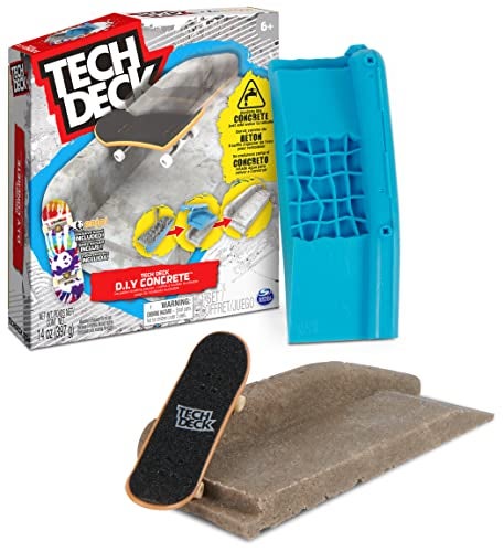 TECH DECK DIY Concrete Reusable Modeling Playset with Exclusive Enjoi Fingerboard Rail Molds Skatepark Kit Kids Toy for Boys and Girls Ages 6 and up - Image 1