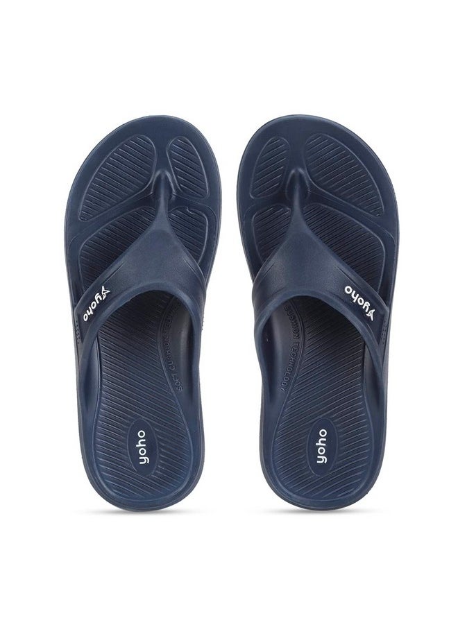 YOHO YOHO Drizzle Soft Slippers for Men | Mild Acupressure | Lightweight, Mystery Blue, UK 11  - Image 1