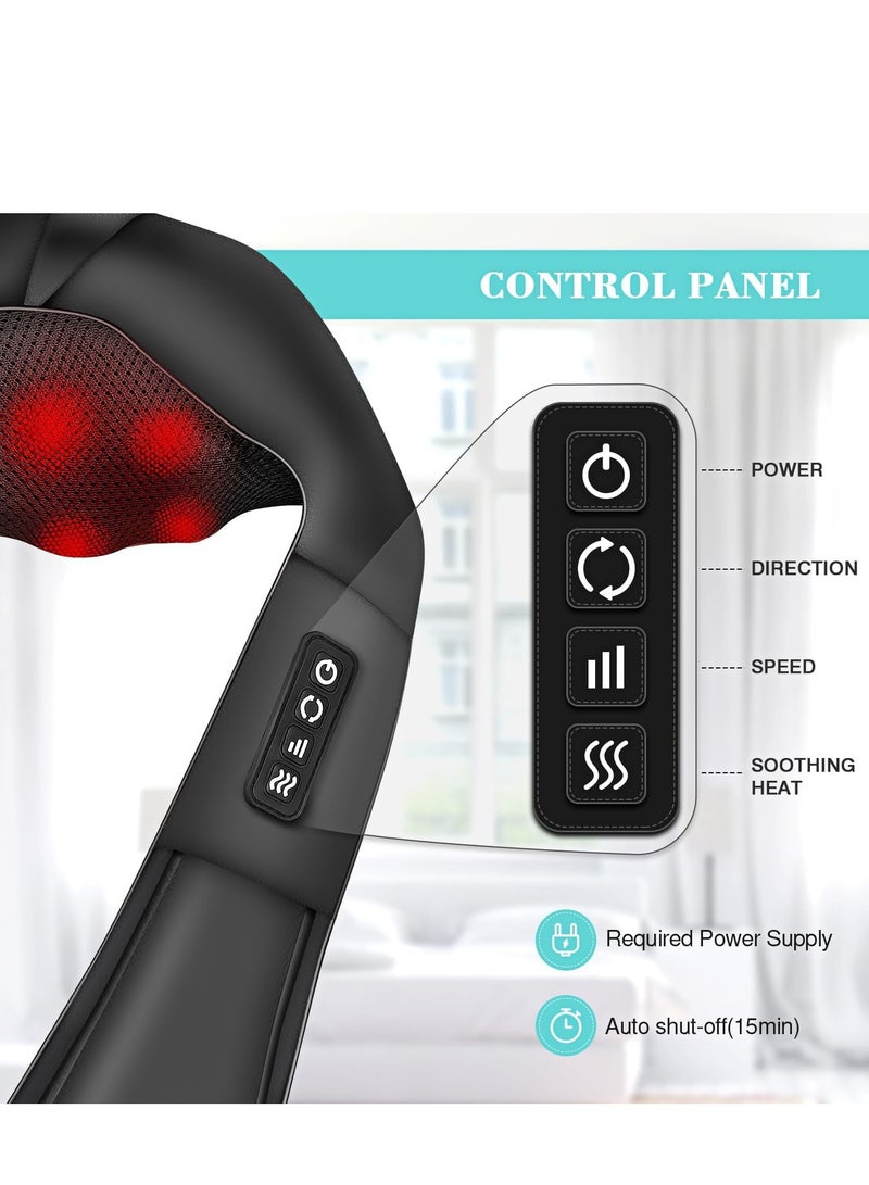 Neck Massager with Heat, Shiatsu Neck and Back Massager, Deep Tissue 4D Kneading Massage Pillow for Neck, Back, Shoulder, Body Muscle Pain Relief for Home, Office, Car - Best Gifts for Women Men Mom - Image 2