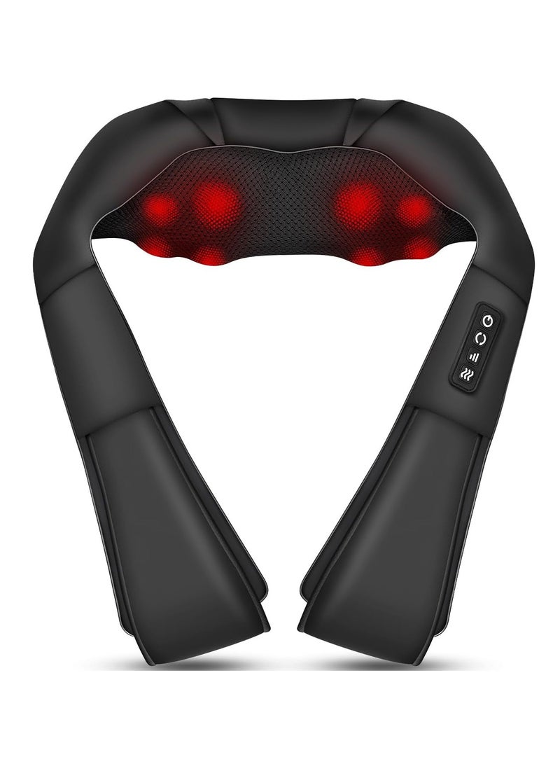 Neck Massager with Heat, Shiatsu Neck and Back Massager, Deep Tissue 4D Kneading Massage Pillow for Neck, Back, Shoulder, Body Muscle Pain Relief for Home, Office, Car - Best Gifts for Women Men Mom - Image 1