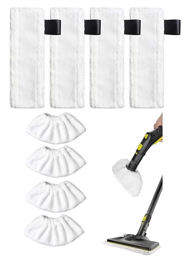 الضفدع الحقيقي منظفات بخار Karcher SC2 SC3 SC4 SC5 مجموعة 8 قطع من قماش ممسحة ألياف دقيقة 4 أغطية فوهات و4 وسادات تنظيف ملائمة للاستخدام اليومي والبيت والهدايا - Image 1