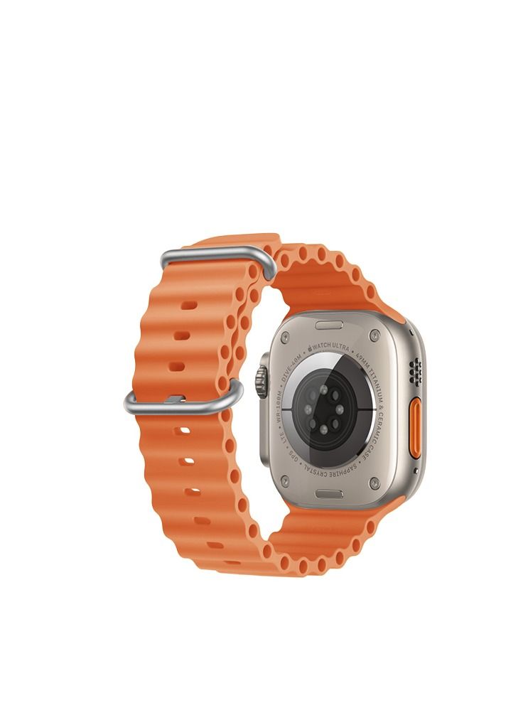 GULFLINK Adjustable Loop Sport Fluoroelastomer Breathable Watch Band for Apple Watch 38/40/41mm Orange - Image 2