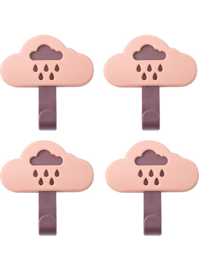 NIBEMINENT 4-Piece Hanging Hook Pink