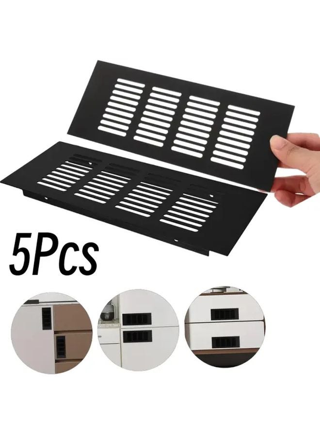 5Pcs Black Aluminum Alloy Vent Grilles For Stove Sink Bathroom Cabinet Ventilation - Image 2