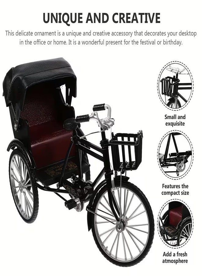 Magicwand 1:10 Scale【Toy-Miniature】⦗Pack of 1⦘ Die-Cast Alloy Based Cycle Rickshaw Toy Fully Working Model for Collectors - Image 5