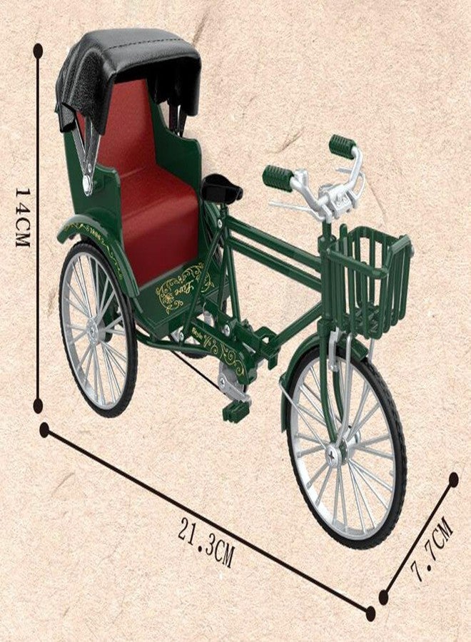 Magicwand 1:10 Scale【Toy-Miniature】⦗Pack of 1⦘ Die-Cast Alloy Based Cycle Rickshaw Toy Fully Working Model for Collectors - Image 4