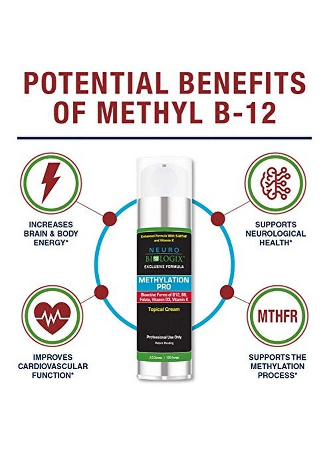 Neuro biologix Neurobiologix Methylation Pro Topical Cream Methylation Supplement With Bioactive B6 B12 Methyl Folate Vitamin D And K1 Topical Use 2 Ounces (120 Pumps)  - Image 3