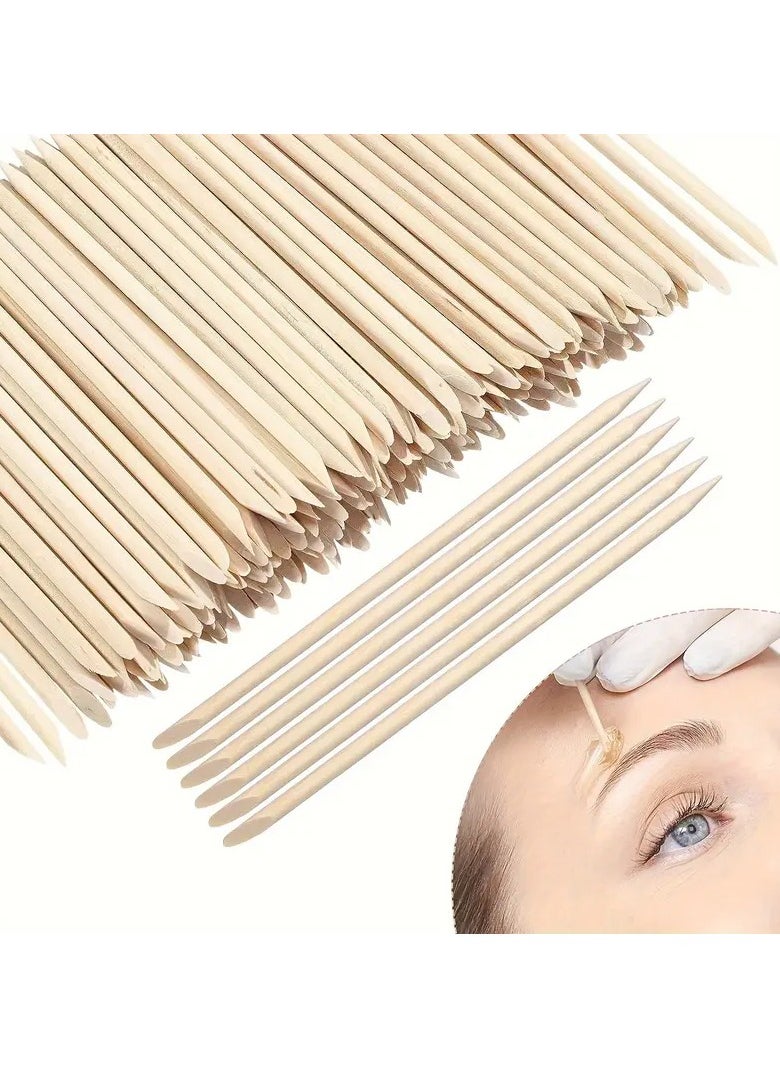 LANGMANNI 100pcs Premium Wooden Wax Applicator Sticks - Mini Size for Precision Eyebrow, Lip & Nose Hair Removal | Unscented, Perfect for Home Spa & Skin Smoothing  - Image 1