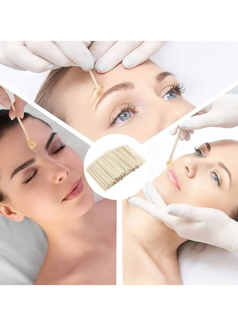 LANGMANNI 100pcs Premium Wooden Wax Applicator Sticks - Mini Size for Precision Eyebrow, Lip & Nose Hair Removal | Unscented, Perfect for Home Spa & Skin Smoothing  - Image 5