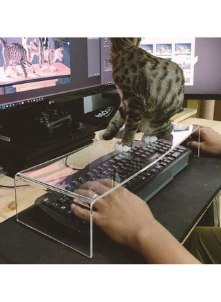 Clear Acrylic Keyboard Cover Protector Anti-Cat,2 in 1 Keyboard Bridge Protector and Monitor Stand - pzsku/Z5F611694B2C33EBDFD85Z/45/_/1735711039/f49524f8-18d8-4485-b45e-a5649bac70d7
